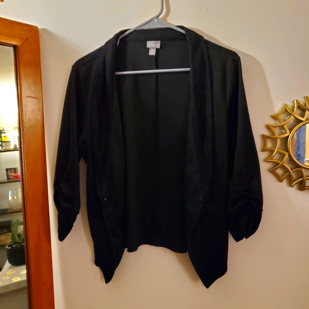 Black blazer with lace detail